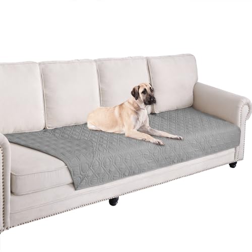 Waterproof Dog Bed Cover Pet Blanket for Furniture Bed Couch Sofa Reversible (40x90 Inch (Pack of 1) / Lightgrey)