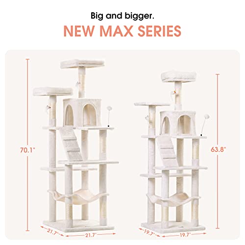 70.1 Inch Large Cat Tree (70.1 in / Beige)