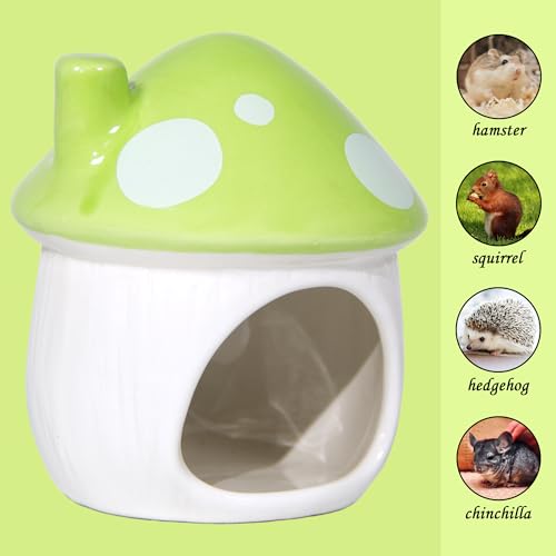 Ceramic Hide Hamster Hideout Small Pets Habitat House Accessories (Green)
