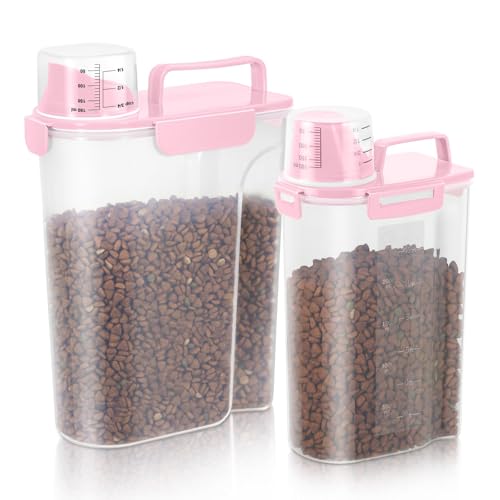 8 12LBS Dog Food Storage Container (Light Pink / (3L+5L)-2pack)