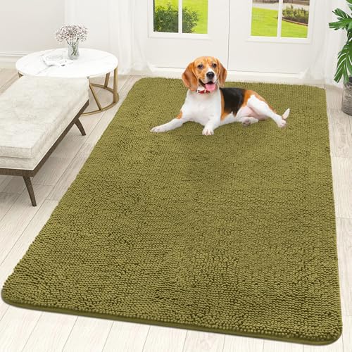 Dog Door Mat for Muddy Paws 59x35 (Willow Green / 59" X 35")