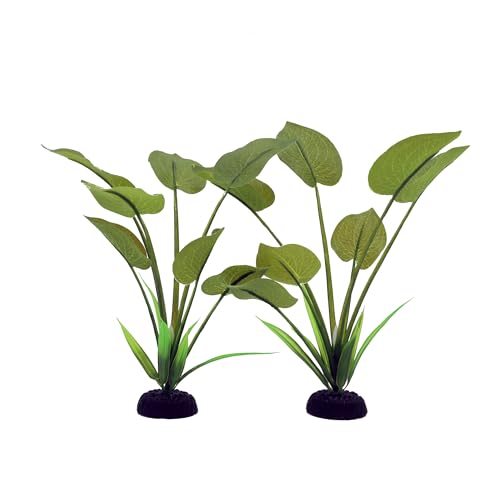 Silk Aquarium Plants for Betta Fish Tank (Green / 8 Inch)