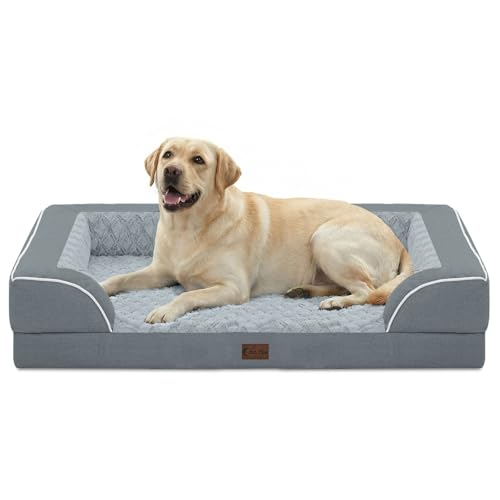 Orthopedic Washable Dog Bed for Extra Large Dogs (Grey / 45.0"L x 35.0"W x 8.5"Th)