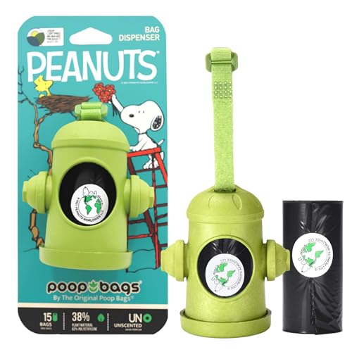 Peanuts Snoopy Dispenser with Leash Clip (Green / 1 Count (Pack of 15))