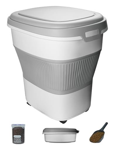 28 30lbs Collapsible Dog Food Storage Container (Grey-30lbs)