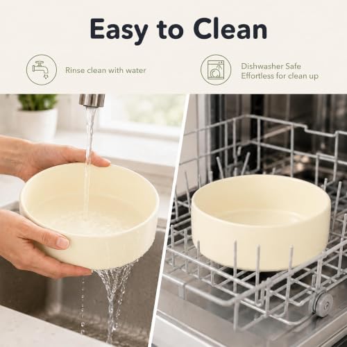 Ceramic Dog Bowls Elevated (Light Yellow)