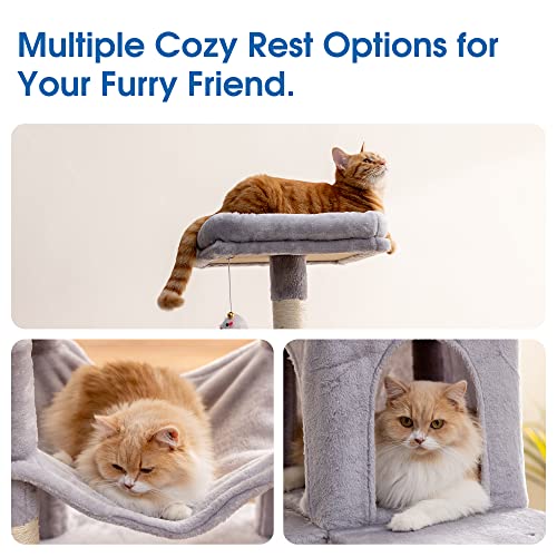 70.1 Inch Large Cat Tree (70.1 in / Light Gray)