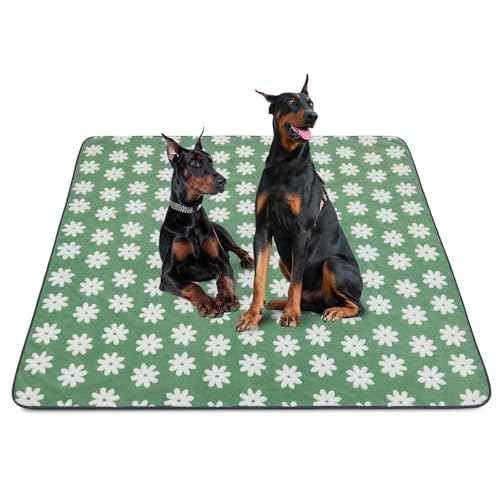 Extra Large Washable Puppy Pads for Incontinence 72"x72" (Green Daisy / 72"x72"(Pack of 1))
