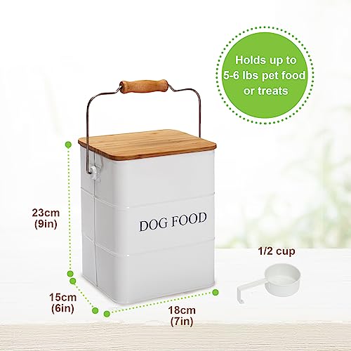 Dog Food storage container Dog Treats Jar (Dog-White)