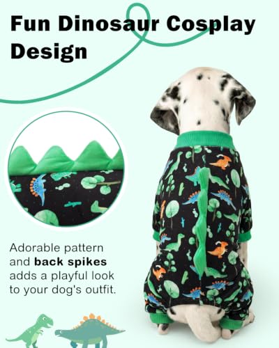 Dinosaur Costume Dog Pajamas (X-Large / Watercolor Dino Forest)
