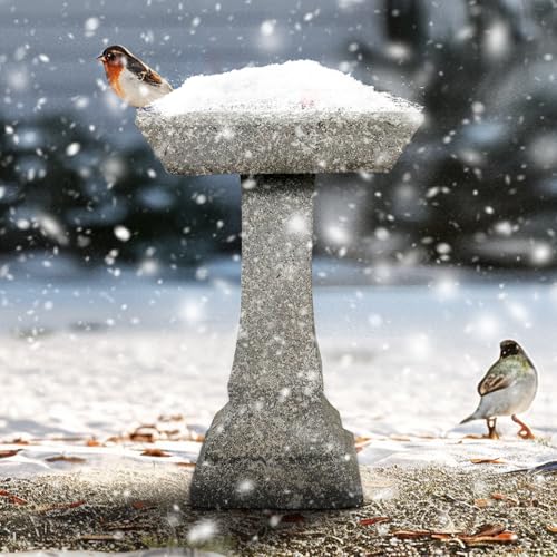 Freestanding Birdbaths Outdoor (22.8inch / Gray)