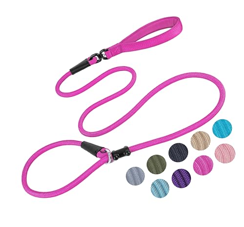 Slip Lead Dog Leash (1/2"×6ft / Fuchsia)