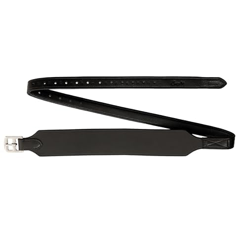 Exion Horse Stirrup Leather for English Saddle (Black / 145 cm / 58 inch)