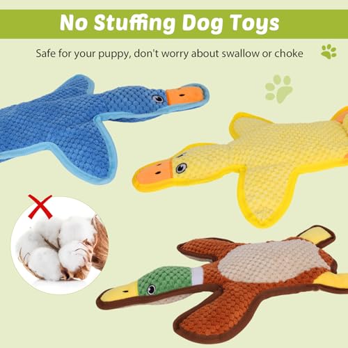 Dog Toys 3 Pack Cute Duck Shapes Puppy Toys No (Multicolor)