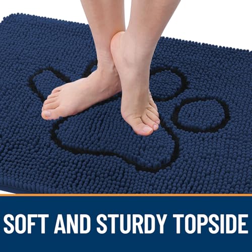 Dog Door Mat for Muddy Paws 36x24 (Dark Blue / 36" X 24")