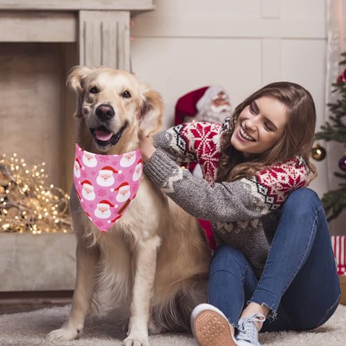 Christmas Dog Bandana (X-Large / Pink Christmas)
