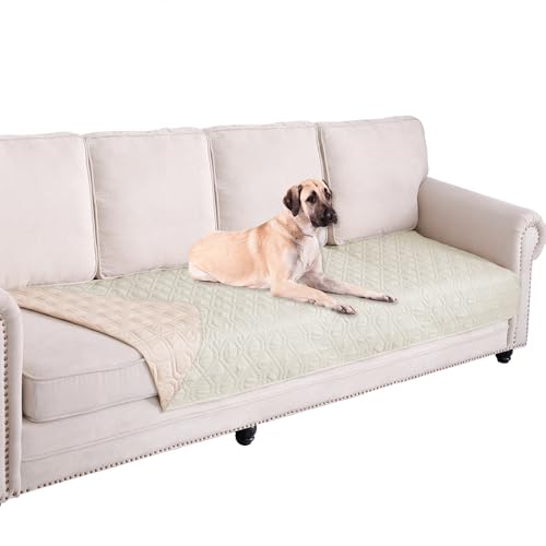 Waterproof Dog Bed Cover Pet Blanket for Furniture Bed Couch Sofa Reversible (40x90 Inch (Pack of 1) / Cream+babypink)