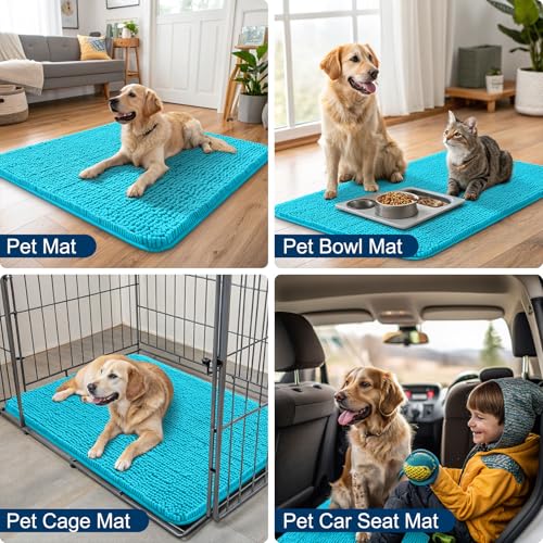 Dog Door Mat for Muddy Paws 59x32 (Aqua Blue / 59"X32")