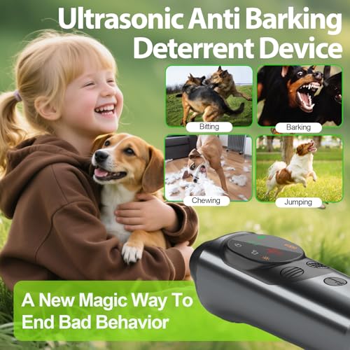 Dog Sonic Bark Deterrents Devices for Own or Neighbor's Dog (Grey)