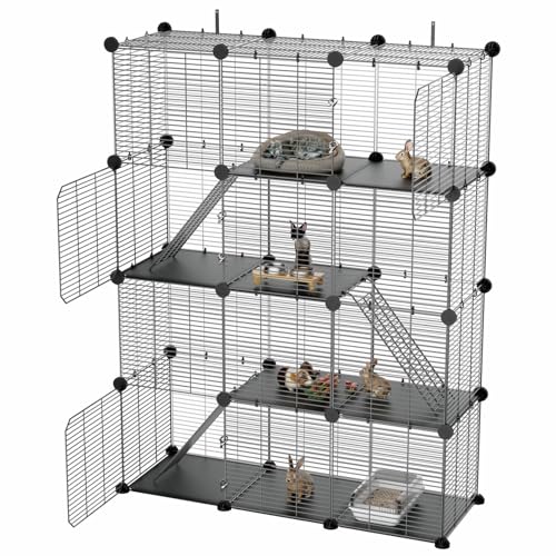 4 Tier Cat Cage Indoor (Extra Large - 41.3"L x 13.8"W x 55.1"H)