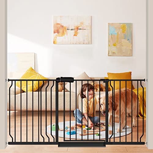 Extra Wide Baby Gate Black 63 (62.20"-71.65"/158-182cm)