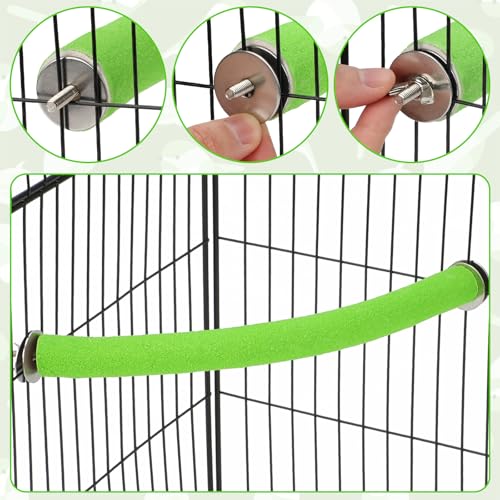 90 Degree Parrot Perch for Cage Corner (Large / Green-corner-90)