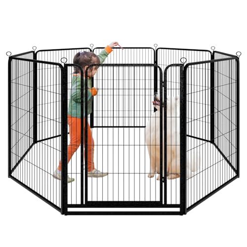 Dog Playpen Outdoor Extra Wide 8 Panels Heavy Duty Dog Fence 47" (32"W x 47"H)