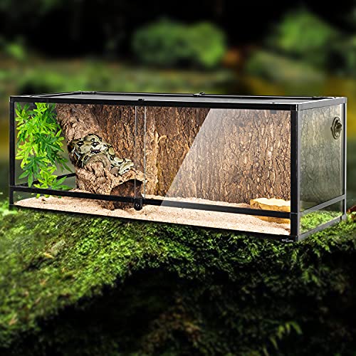 67 Gallon Reptile Large Terrarium Newly Upgraded All Glass 48" x 18" x 18" Double Hinge Door with Top Ventilation Reptile Terrarium (Reptile Terrarium - Double Hinge Door)