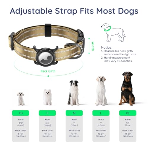 Airtag Dog Collar (Z: Gold / M: with Airtag Holder)