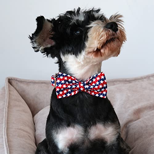 Patriotic Dog Collar with Bowtie (Star / Medium (Pack of 1))
