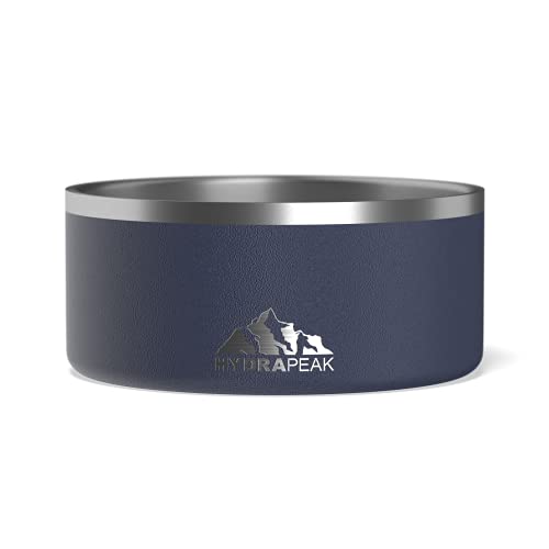 Dog Bowl, Non-Slip Stainless Steel Water and Food Dish, 8 Cup (Navy) (Navy / 8 Cup)