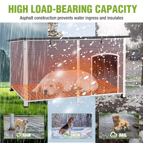 Extra Large Heated Dog House Outdoor Insulated for Winter