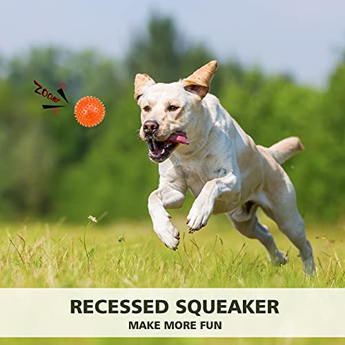3 Pack 3.5” Squeaky Dog Toy Balls (3.5" (Medium/Large Dog) / Pink+Red+Yellow)