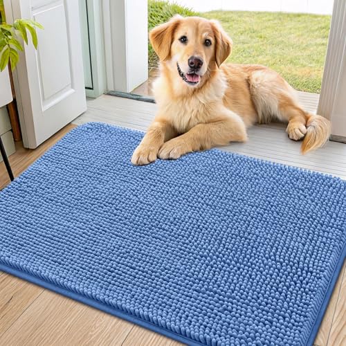 Dog Door Mat for Muddy Paws 34x21 (Cornflower Blue / 34"X21")