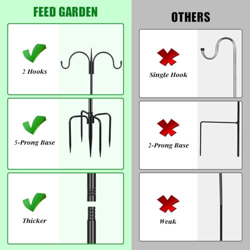 Small Shepherds Hook 63" Double Hooks Adjustable (63 Inch)