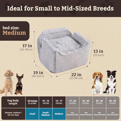 Dog Car Seat for Dogs up to 25lbs (Palmer Dove / Medium)