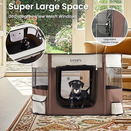 Pet Puppy Dog Playpen (Brown / Medium)