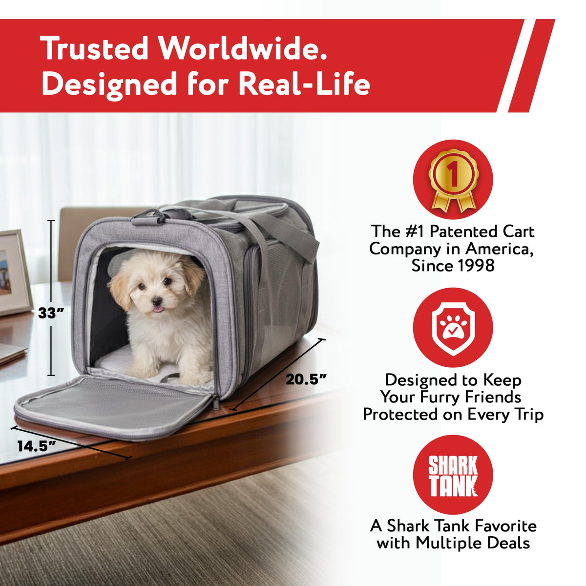 Pet Smart Cart Sport (Sport / 16.0"L x 10.0"W x 10.5"H / Grey)