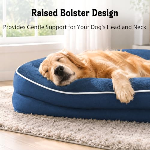 Orthopedic Waterproof Dog Bed for Large Sized Dogs (Blue / 45"L x 35"W x 7.5"Th)