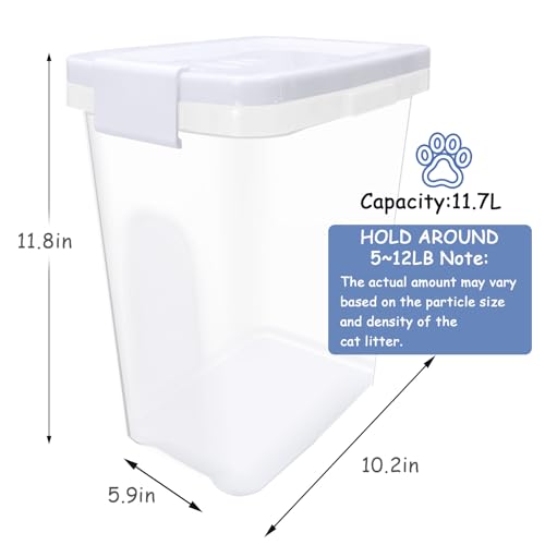 2 Pcs Cat Litter Storage Container Airtight Sealable Lid with Spout Heavy