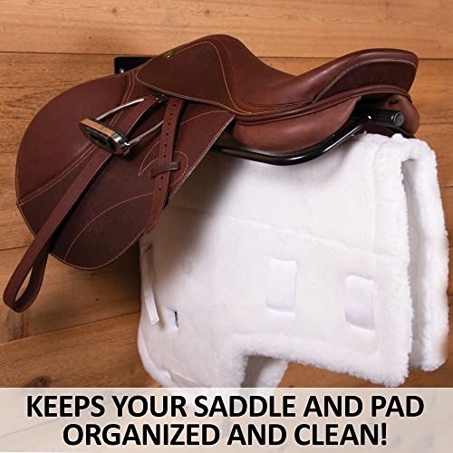 Wall Mount Saddle Rack with Single Pad Bar (Mounted Rack w/Single Pad Rack / Black)