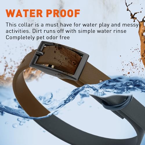 Biothane Waterproof Dog Collar Strong Coated Nylon Webbing with Black Hardware Odor (W1/2" x L9-12" / Dark Chocolate Brown)