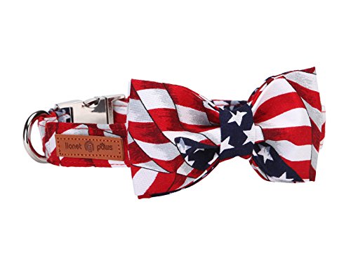 Patriotic Dog Collar with Bowtie (Large (Pack of 1) / American Flag)