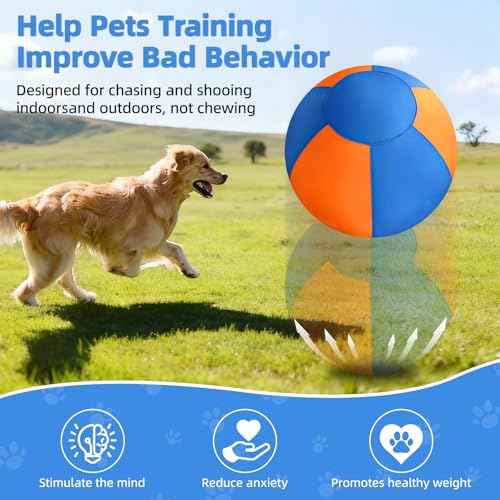 18" Herding Ball for Dogs Large Interactive Dog (blue+orange / Large)