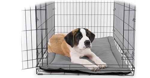 Tough Ripstop Dog Crate Pad (X-Small (23" L x 17" W) / Light Gray Velvet)