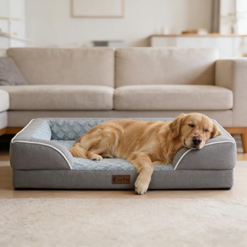 Orthopedic Washable Dog Bed for Extra Large Dogs (Grey / 45.0"L x 35.0"W x 8.5"Th)