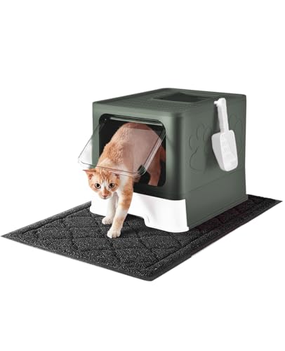 Cat Litter Box with X (Upgrade Olive Green)