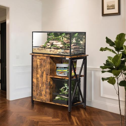 40 Gallon Reptile Tank Stand (24x18"-46-67 Gallon / Rustic Brown)