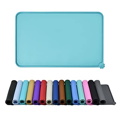 Silicone Pet Feeding Mat (Turquoise / 24" x 16")