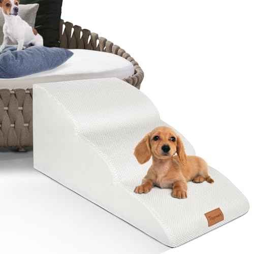 High Density Extended Foam Dog Ramp&Steps 3 Tiers (White / 33.1*15.7*15.7)